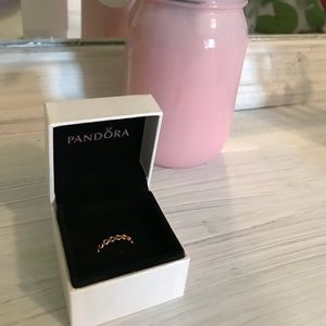 Pandora Linked Hearts Rose Gold Ring